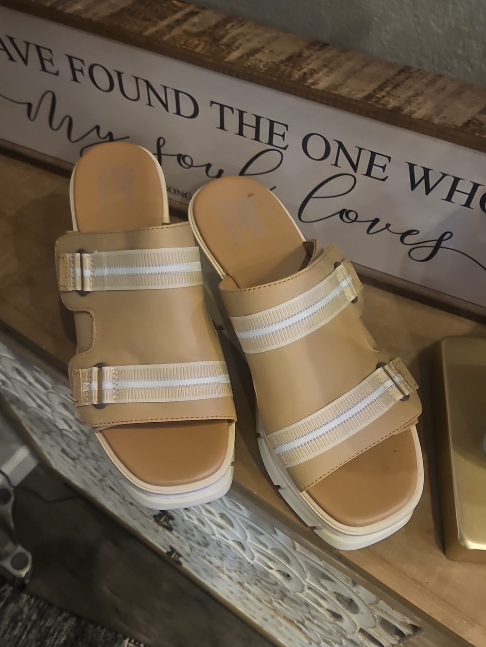 Tan Sorel Sandals Joanie III - Women's Casual Comfort